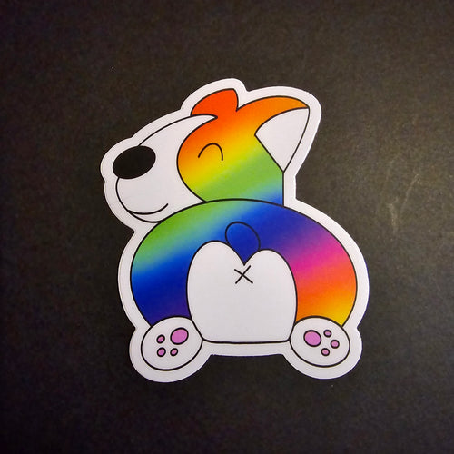 Rainbow Dog Bootie Sticker
